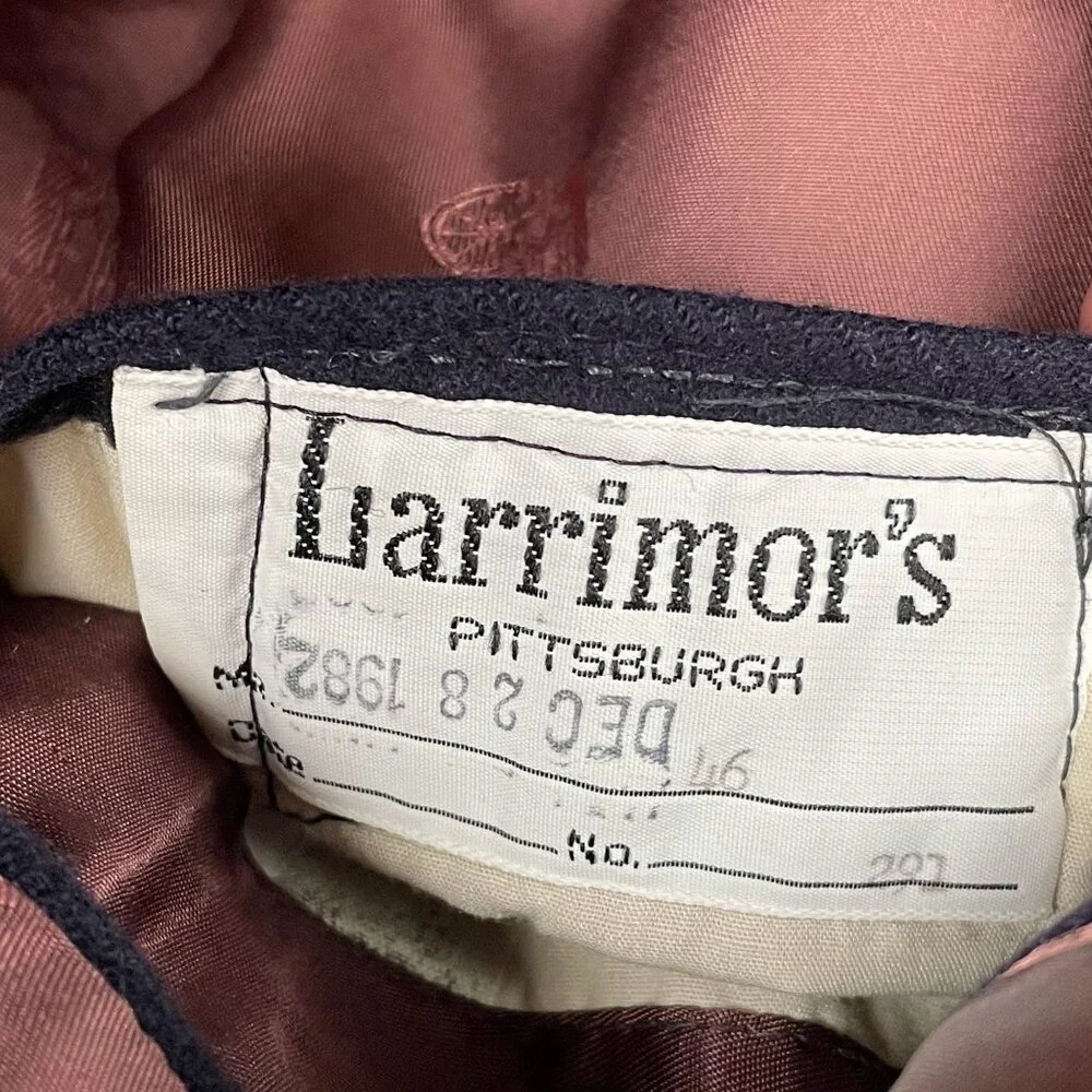 VTG 1982 Larrimors 100% Cashmere Blazer Mens 44S‎ Navy Formal Wedding